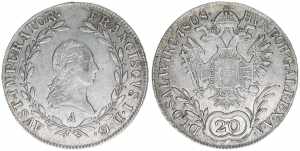 Franz II. (I.) 1792-1835 20 Kreuzer, 1808 A. ... 