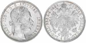 Franz Joseph I. 1848-1916 1 Gulden, 1887. ... 