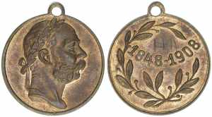 Franz Joseph I. 1848-1916 Medaille, 1908. ... 
