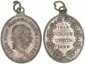 Franz Joseph I. 1848-1916 Ovale Medaille, ... 