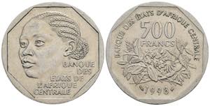 500 Francs, 1998 Zentralafrikanische ... 