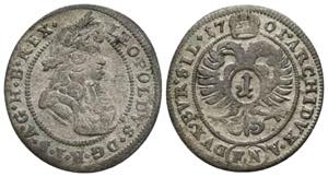 Leopold I. 1657-1705 1 Kreuzer, 1701 FN. ... 
