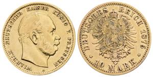 Wilhelm I. 1861-1888 Preußen. 10 Mark, 1875 ... 