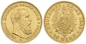 Friedrich III. 1888 Preußen. 20 Mark, 1888 ... 