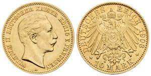 Wilhelm II. 1888-1918 Preußen. 10 Mark, ... 