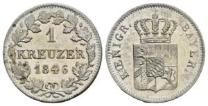 Ludwig I. 1825-1848 Bayern. 1 Kreuzer, 1846. ... 