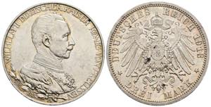 Wilhelm II. 1888-1918 Preußen. 3 Mark, 1913 ... 