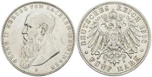 Georg II. 1866-1913 Sachsen Meiningen. 5 ... 