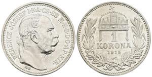 Franz Joseph I. 1848-1916 1 Korona, 1915 KB. ... 