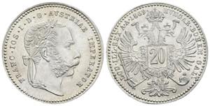 Franz Joseph I. 1848-1916 20 Kreuzer, 1869. ... 
