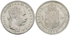 Franz Joseph I. 1848-1916 1 Forint, 1881 KB. ... 