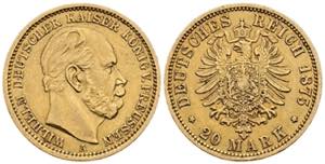 Wilhelm I. 1861-1888 Preussen. 20 Mark, 1875 ... 