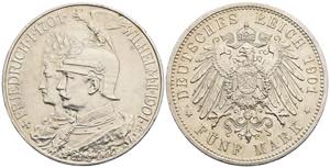 Wilhelm II. 1888-1918 Preussen. 5 Mark, ... 