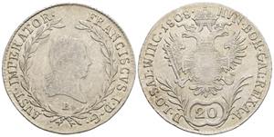 Franz II.(I.) 1792-1835 20 Kreuzer, 1808 B. ... 