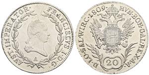 Franz II.(I.) 1792-1835 20 Kreuzer, 1809 A. ... 