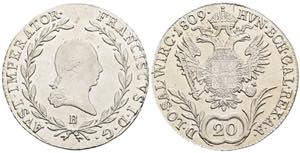 Franz II.(I.) 1792-1835 20 Kreuzer, 1809 B. ... 