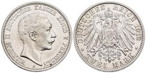 Wilhelm II. 1888-1918 Preussen. 2 Mark, 1912 ... 