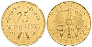 Goldmünzen 25 Schilling, 1926. Gold 5,88g ... 