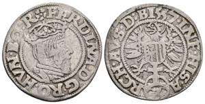 Ferdinand I. 1522-1564 3 Kreuzer, 1557. Linz ... 