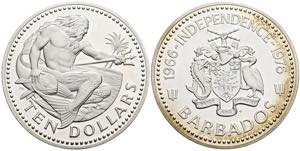 10 Dollar, 1976 Barbados. Silber. 38,16g ... 