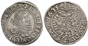 Ferdinand II. 1619-1637 3 Kreuzer, 1635. ... 