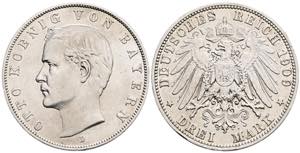 Otto 1886-1913 Bayern. 3 Mark, 1909 D. ... 
