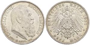 Prinzregent Luitpold Bayern. 3 Mark, 1911 D. ... 