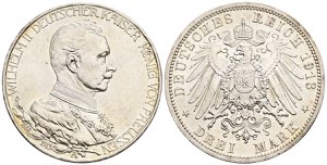 Wilhelm II. 1888-1918 Preussen. 3 Mark, 1913 ... 