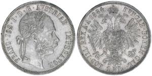 Franz Joseph I. 1848-1916 1 Gulden, 1884. ... 