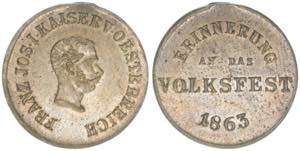 Franz Joseph I. 1848-1916 Medaille, 1863. ... 