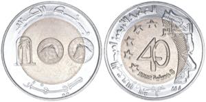 100 Dinars, 2002 Algerien. 40 Jahre ... 