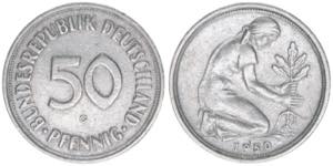 Bundesrepublik Deutschland. 50 Pfennige, ... 