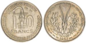 10 Francs, 1957 Französisch ... 