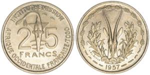 25 Francs, 1957 Französisch ... 
