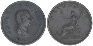 Georg III. Großbritannien. 1/2 Penny, 1806. ... 
