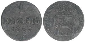 Wilhelm IV. 1830-1837 Hannover. 1 Pfennig, ... 