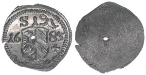 Pfennig, 1683 Nürnberg Reichsstadt. 0,39g. ... 
