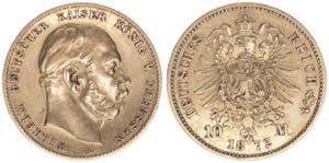 Wilhelm I. 1861-1888 Preussen. 10 Mark, 1872 ... 