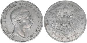 Wilhelm II. 1888-1918 Preussen. 5 Mark, 1904 ... 
