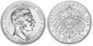 Wilhelm II. 1888-1918 Preussen. 2 Mark, 1905 ... 