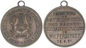 Medaille, 1891 Württemberg - Baden. ... 
