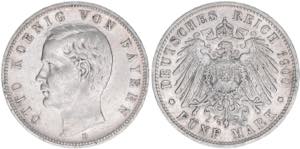 Otto 1886-1913 Bayern. 5 Mark, 1900 D. ... 