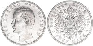 Otto 1886-1913 Bayern. 5 Mark, 1904 D. ... 