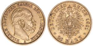 Wilhelm I. 1861-1888 Preussen. 20 Mark, 1881 ... 