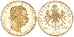 Franz Joseph I. 1848-1916 8 Gulden=20 ... 
