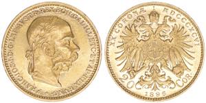 Franz Joseph I. 1848-1916 20 Kronen, 1896. ... 