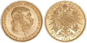 Franz Joseph I. 1848-1916 20 Kronen, 1902. ... 