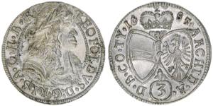 Leopold I. 1657-1705 3 Kreuzer, 1685. Ringe ... 