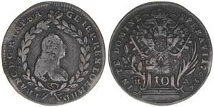 Franz I. Stephan 1745-1765 10 Kreuzer, 1765. ... 
