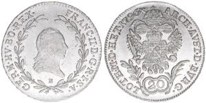 Franz II. (I.) 1792-1835 20 Kreuzer, 1796 B. ... 